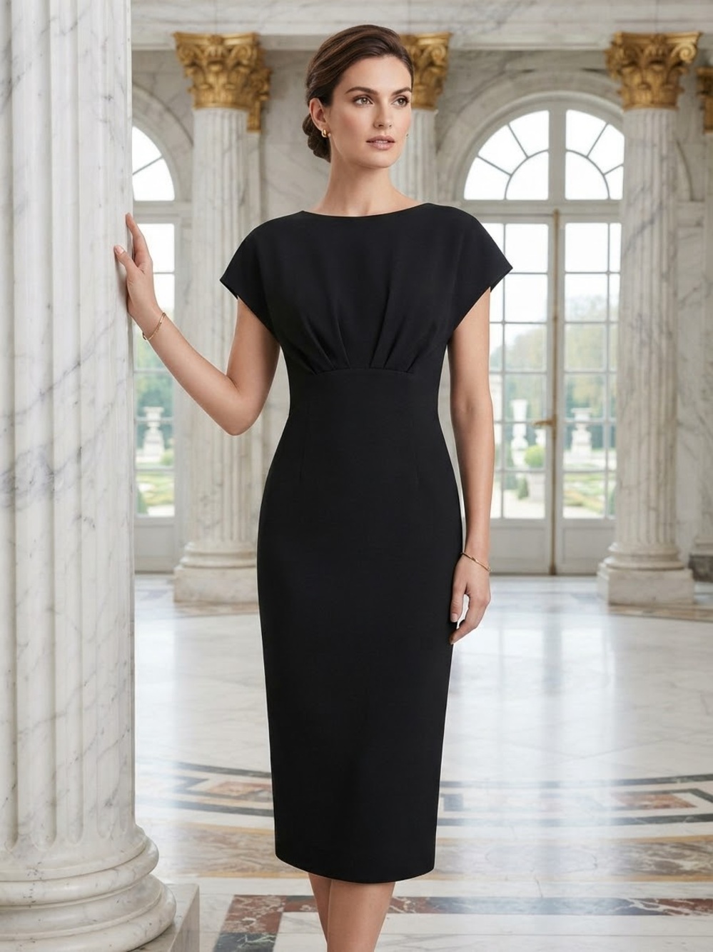 Calvin Klein Black Midi Sheath Dress